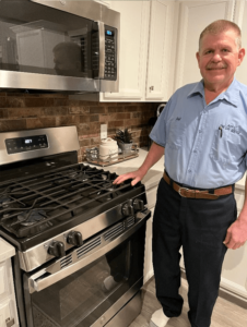 Completed cooktop service and testing after repair