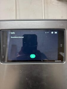 Samsung appliance diagnostic screen showing no problems detected