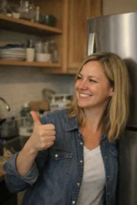 Our happy client after fridge repair